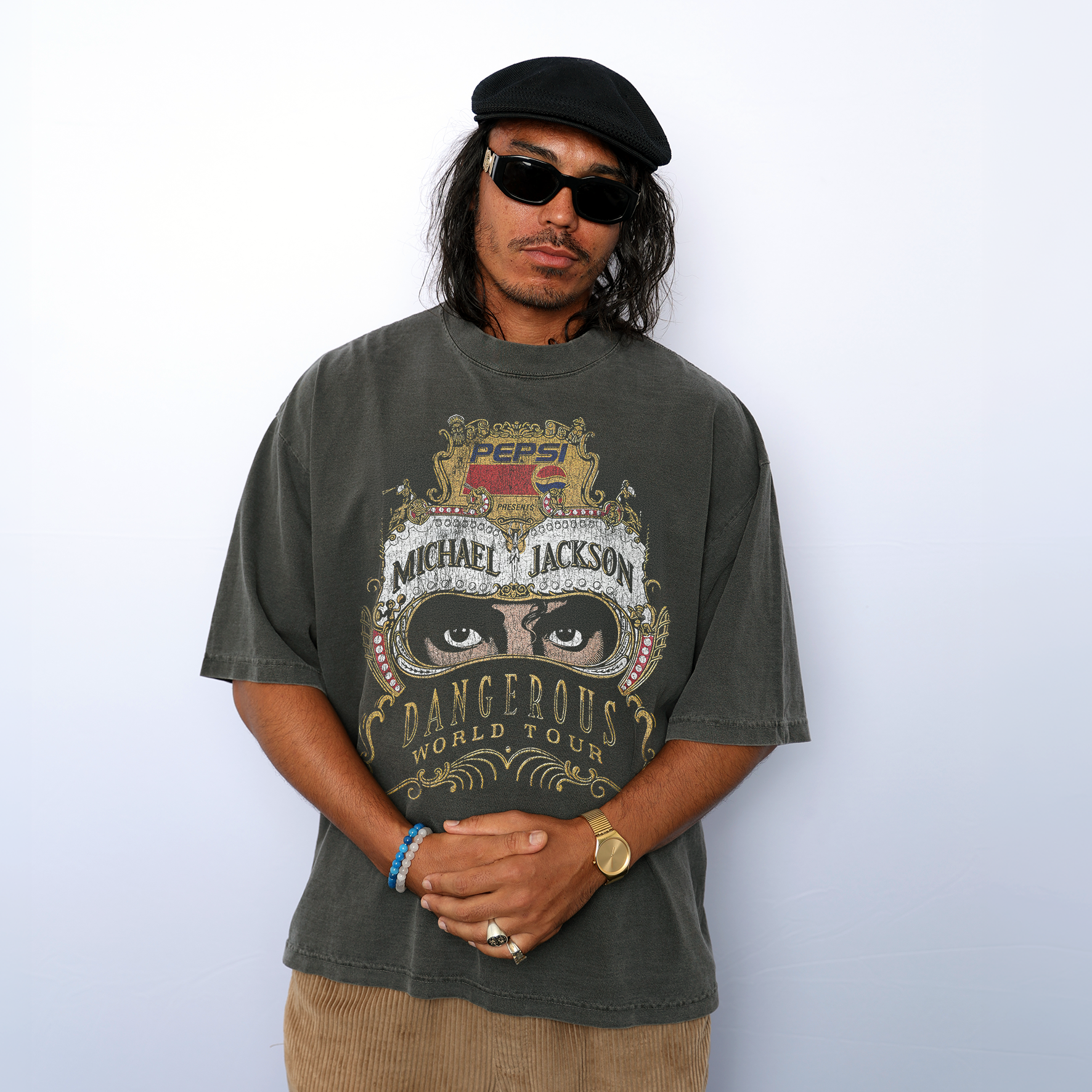 MICHAEL JACKSON DANGEROUS WORLD TOUR HEAVYWEIGHT WASHED BLACK T