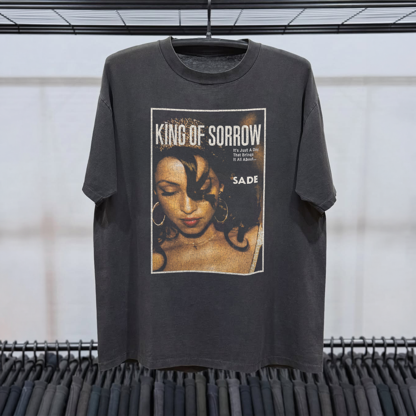 Sade King of Sorrow Lovers Rock 2001 Heavyweight Washed Black Tee