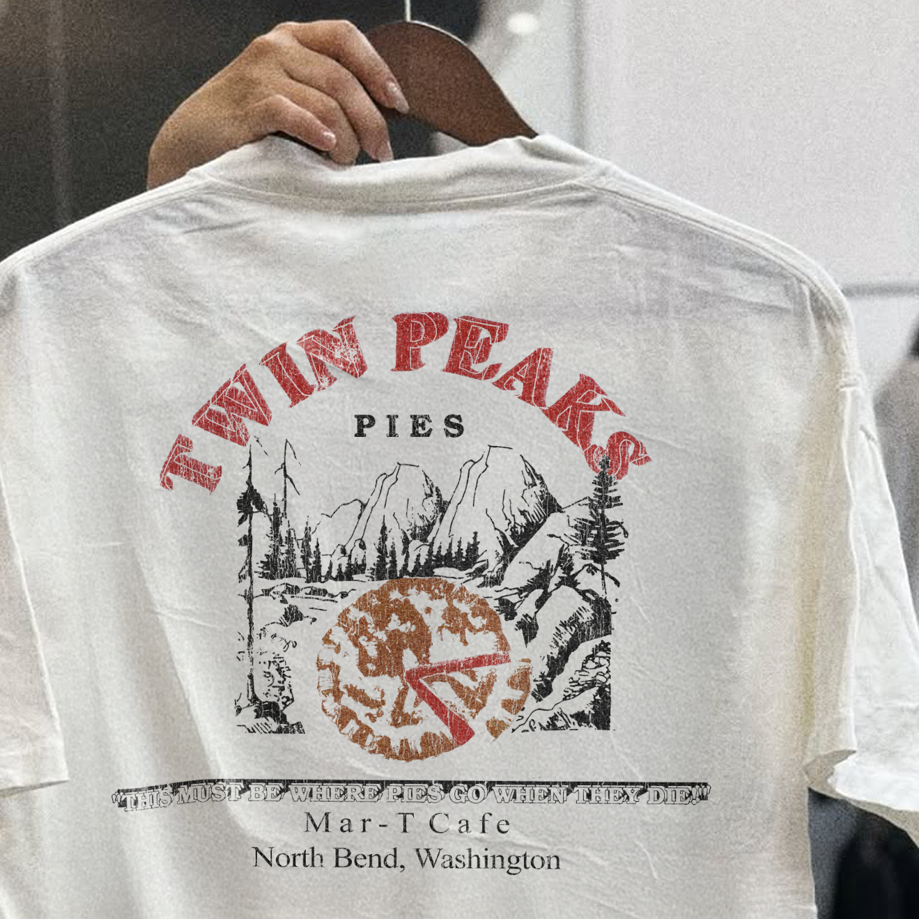 Twin Peaks Mar-T Cafe 90s Promo Limited White T-Shirt – All Over