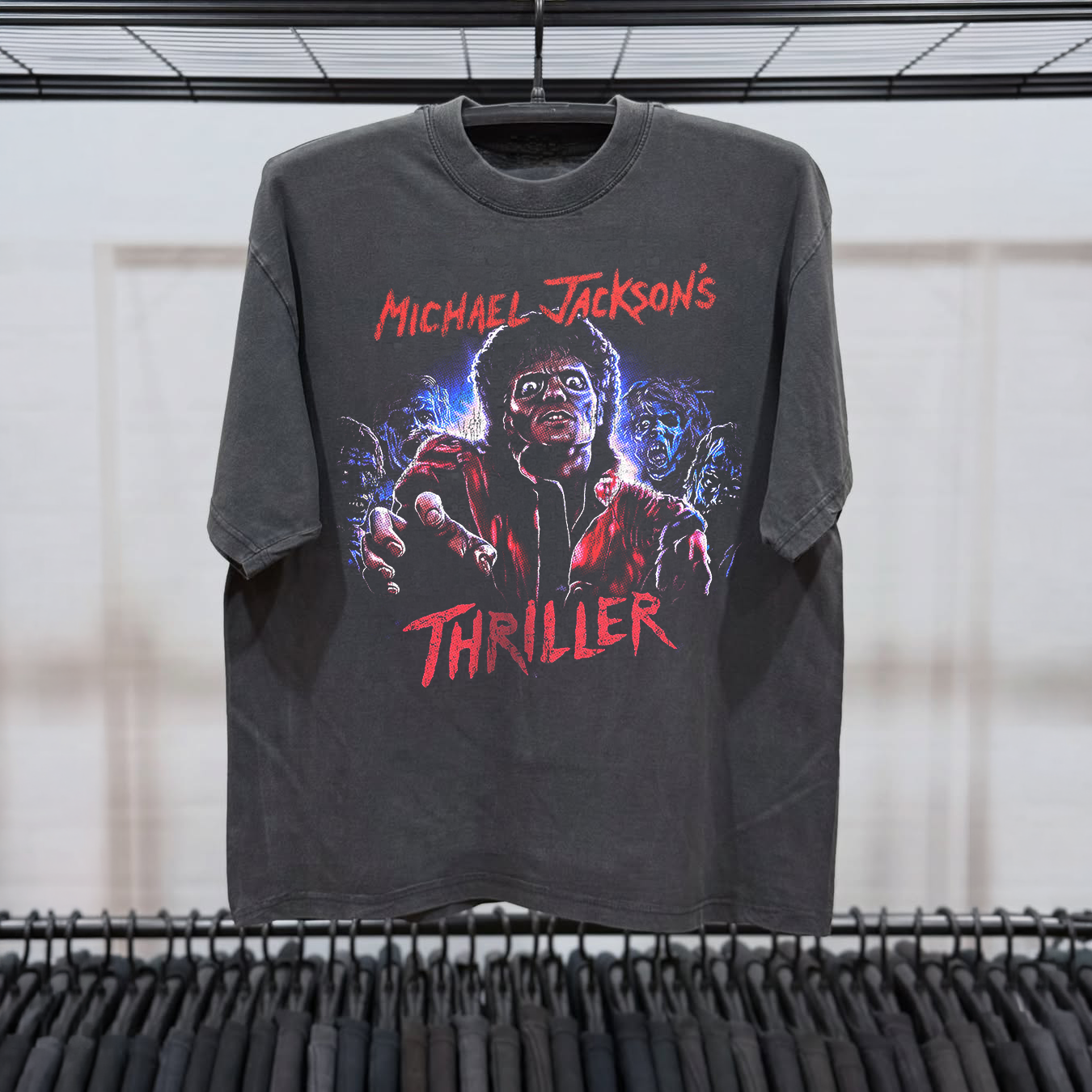 MICHAEL JACKS0N'S THRILLER HEAVYWEIGHT WASHED BLACK T-SHIRT – All
