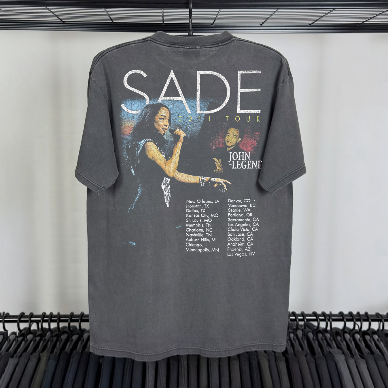 SADE 2011 TOUR HEAVYWEIGHT WASHED BLACK T-SHIRT – All Over The Shop