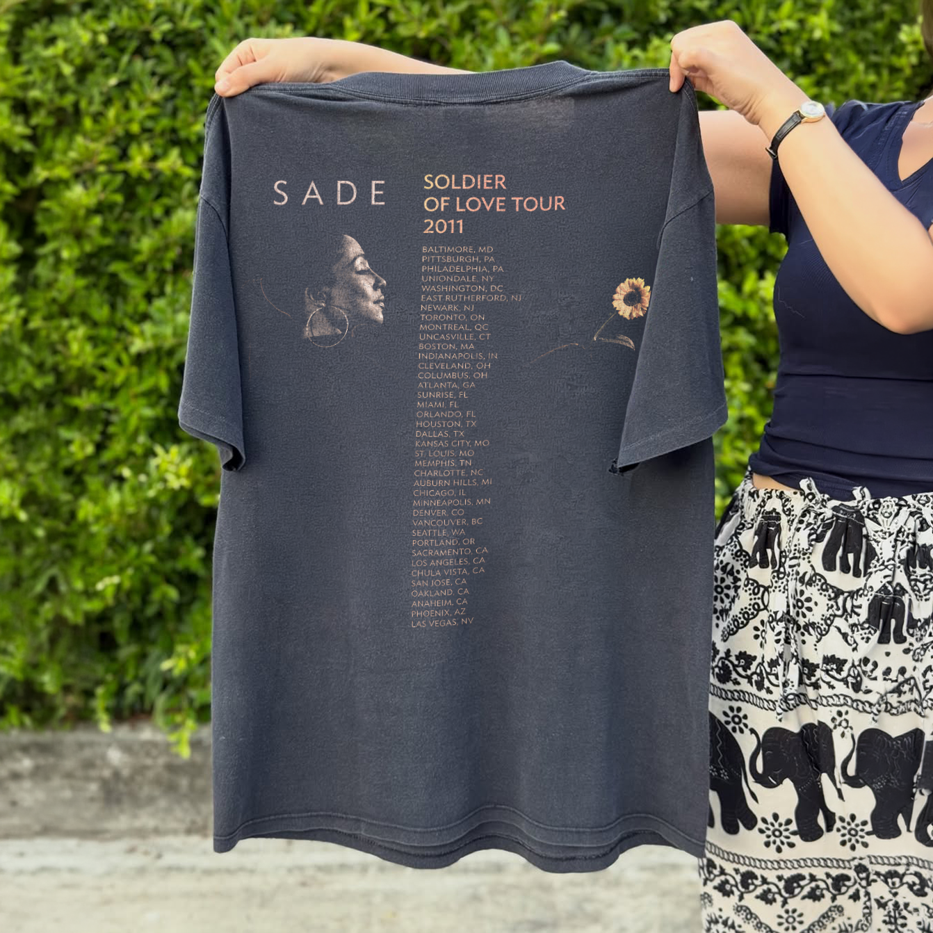 Sade Soldier of Love Tour 2011 Heavyweight Washed Black Tee – All