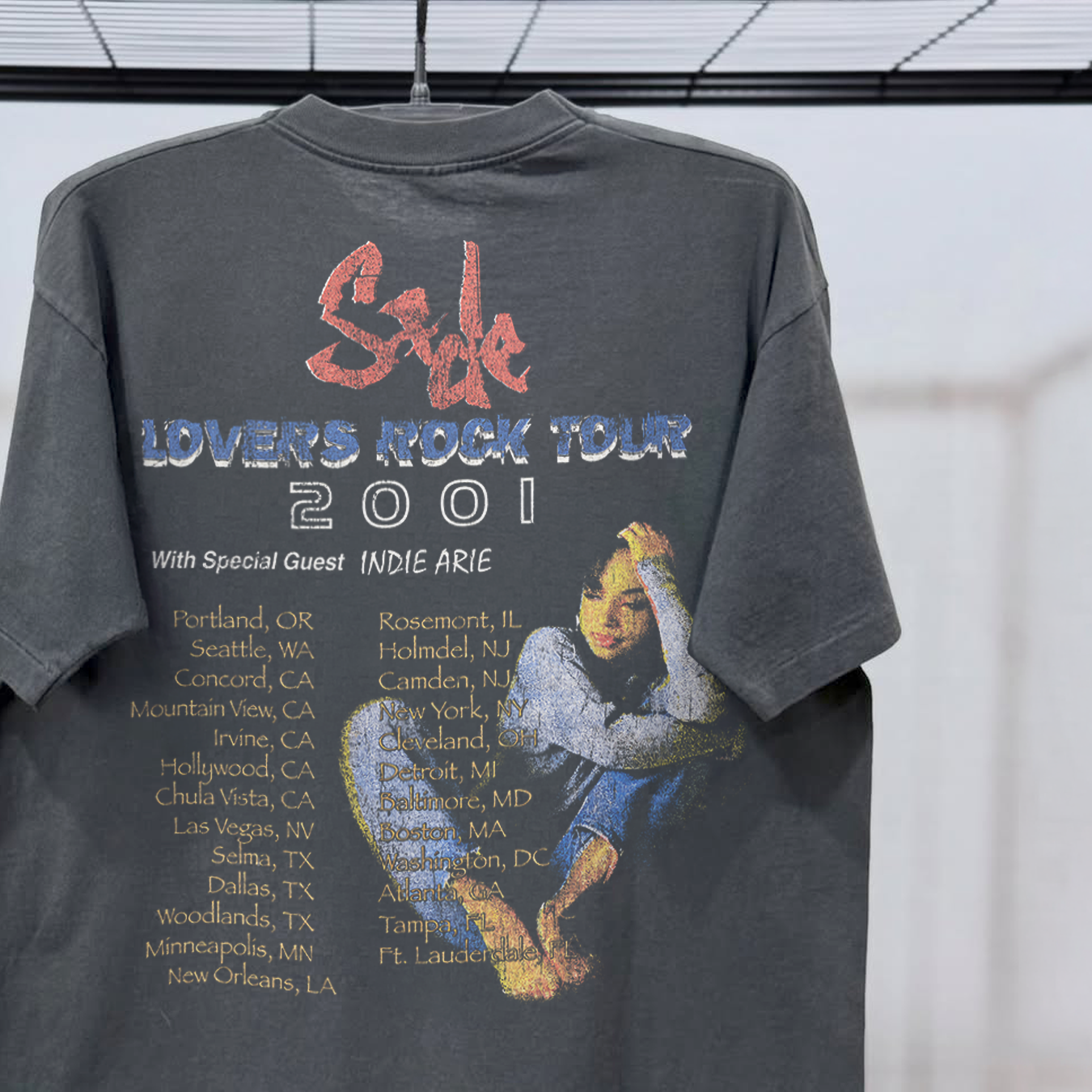 Sade Lovers Rock Tour 2001 Heavyweight Washed Black Tee – All Over