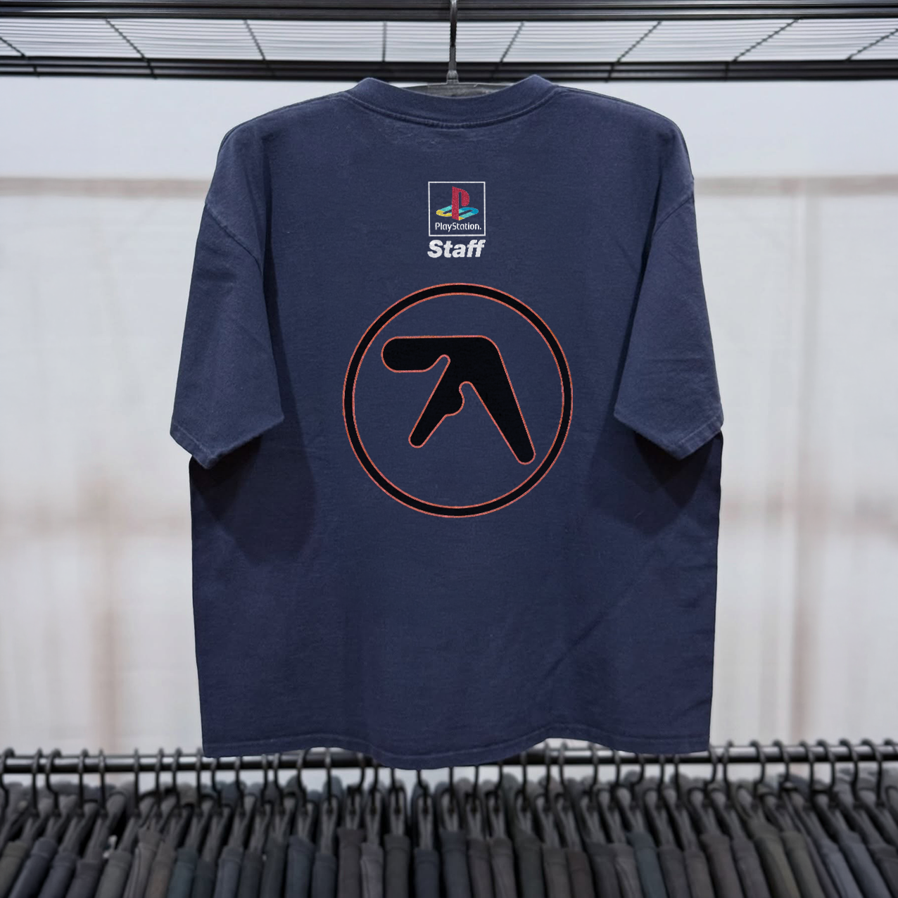 Aphex Twin x PlayStation 1997 Staff Promo Heavyweight Navy Tee