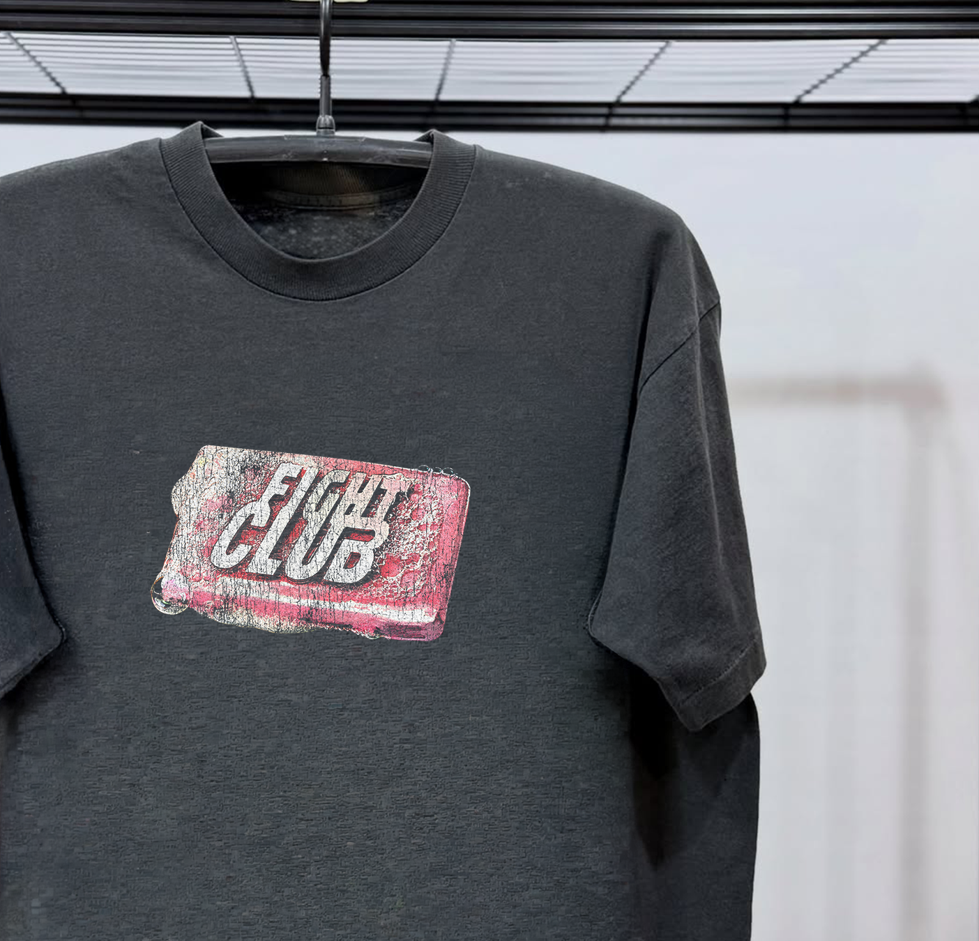 Fight Club Promo 1999 Energy Heavyweight Washed Black Tee – All